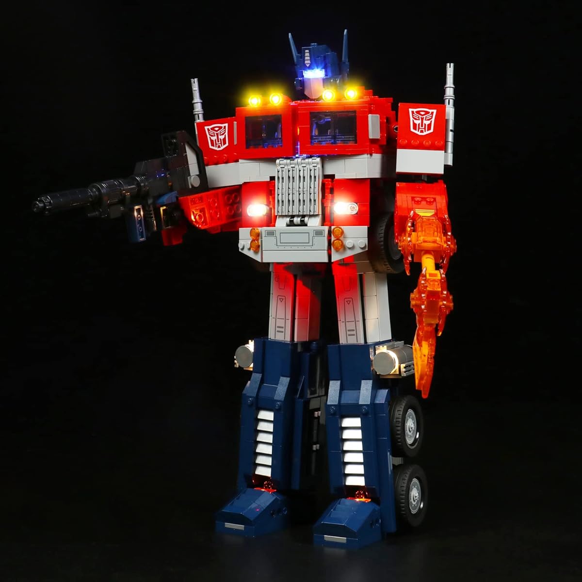 Lighting Kit for Lego Transformers Optimus Prime Building Set (No Lego), BrickBling Decorative Lights for Lego 10302-Classic Version