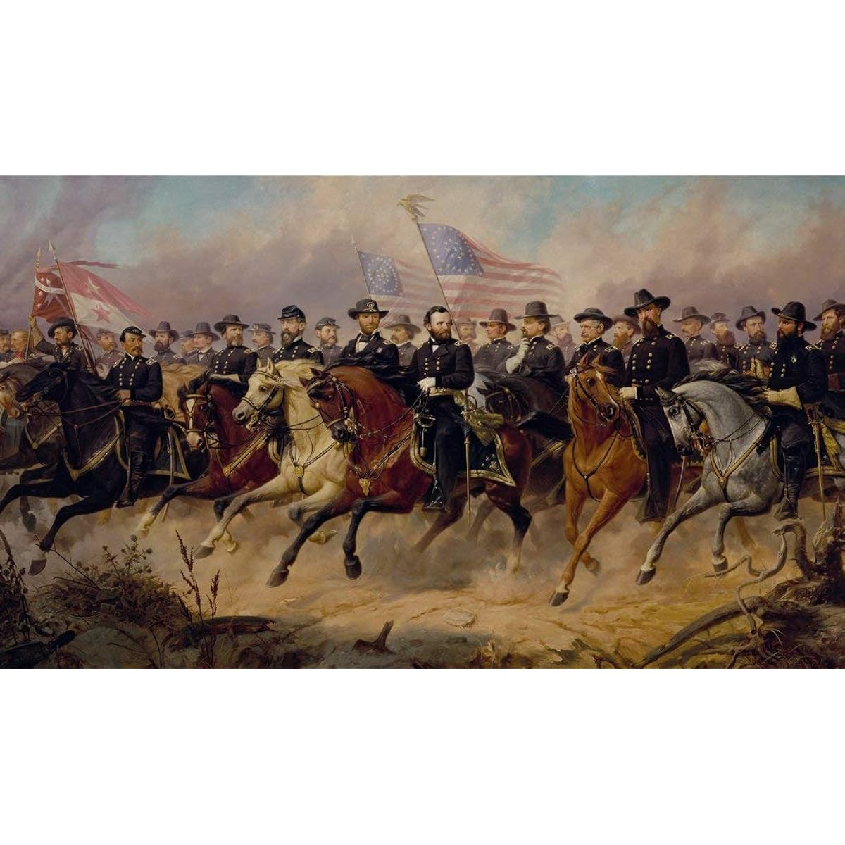 Nautilus Puzzles Adult Wooden Jigsaw Puzzle - Grant and His Generals 520 Piece Made in the USA