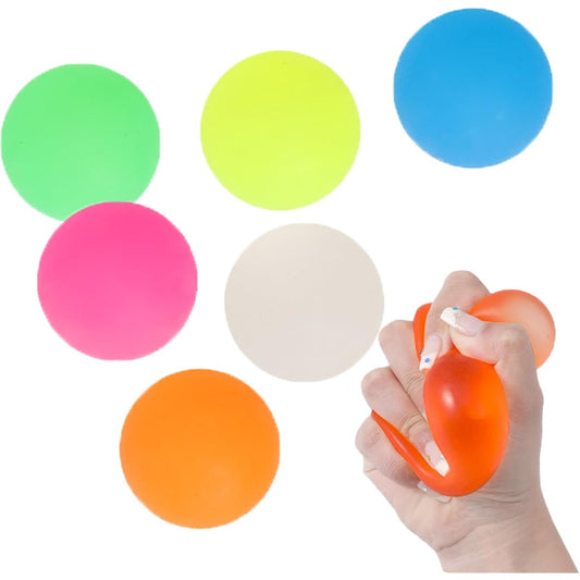 2.4 Inch Sugar Ball Malt Sugar Stress Ball Clear Malt Sugar Ball Slow Rise Squishy Stress Relief Ball Filled Relaxing Sensory Fidget Squishy Toy Hand Exercise Ball Gift for Dad (6 Colors)