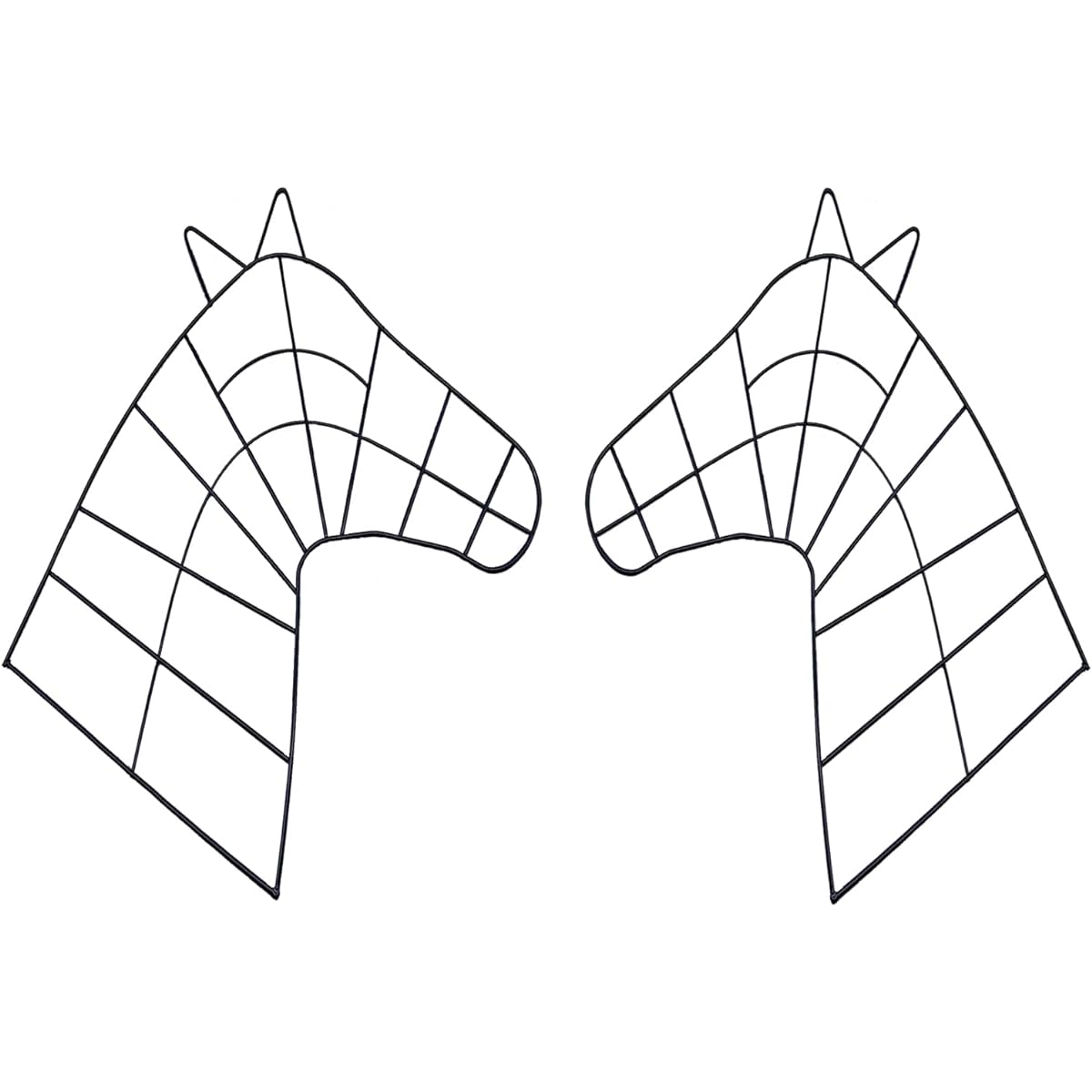 SOHAIL Horse Head Wire Wreath Frame, Metal Floral Flower Wreath Frame Foam Making Ring DIY Christmas New Year Party Home Outdoor Decoration Horse Lover (2 Pieces 16.5 inches (40.64 cm) Double Ears)