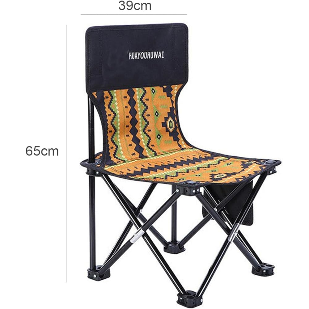 Outdoor Chair, Camping Chair, Action Folding Chair, Oxford Material, Easy to Carry, Cherry Blossom Viewing, Fishing, Barbecue, Mountain Climbing, Outdoor Sports Watching, Fireworks Display, 39 Depth x 39 Width x 65 Height cm