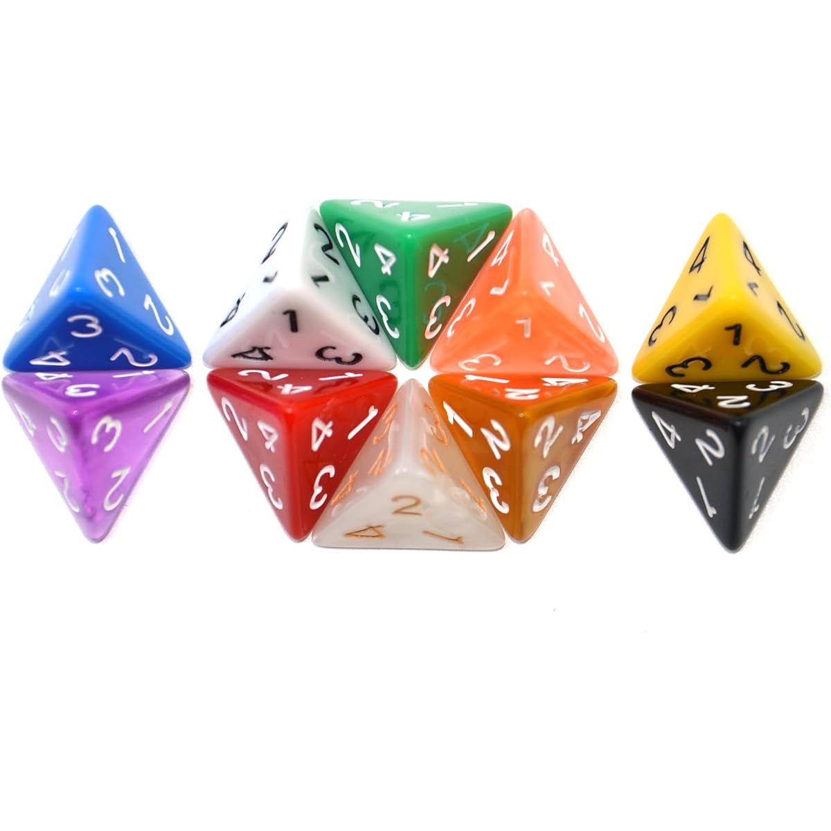 SmartDealsPro Polyhedral Dice Pack of 10 D4 D6 D8 D10 D12 Polyhedral Dice for Dungeons & Dragons DND RPG MTG Tabletop Games (Mixed Color (Opaque & Pearl & Transparent) D4