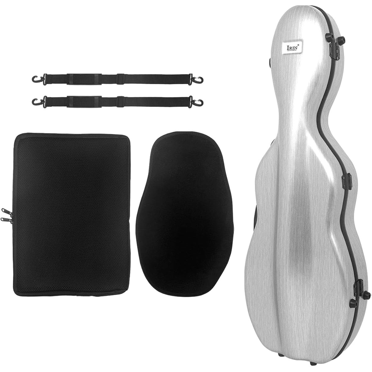 Oshhni 4/4 Violin Travel Case Backpack Portable with Straps Violin Hard Case for Travel Beginners Musical Instrument Accessories, Argent