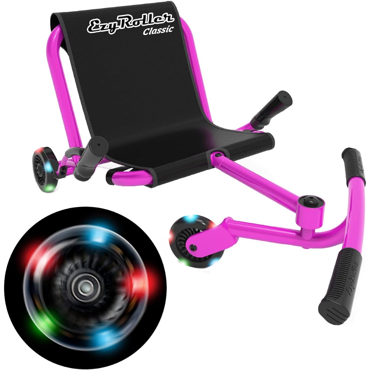 EzyRoller Classic Ride-On Scooter Ages 4+ - Pink LED Limited Edition