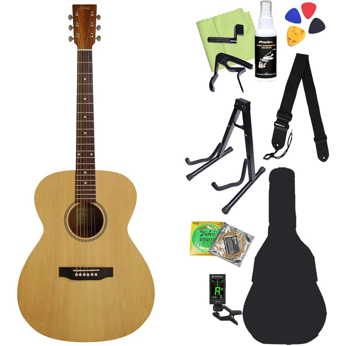 S.Yairi YF-04/NTL Natural Acoustic Guitar Beginner 12-piece Set Folk Guitar Limited Series S Yairi