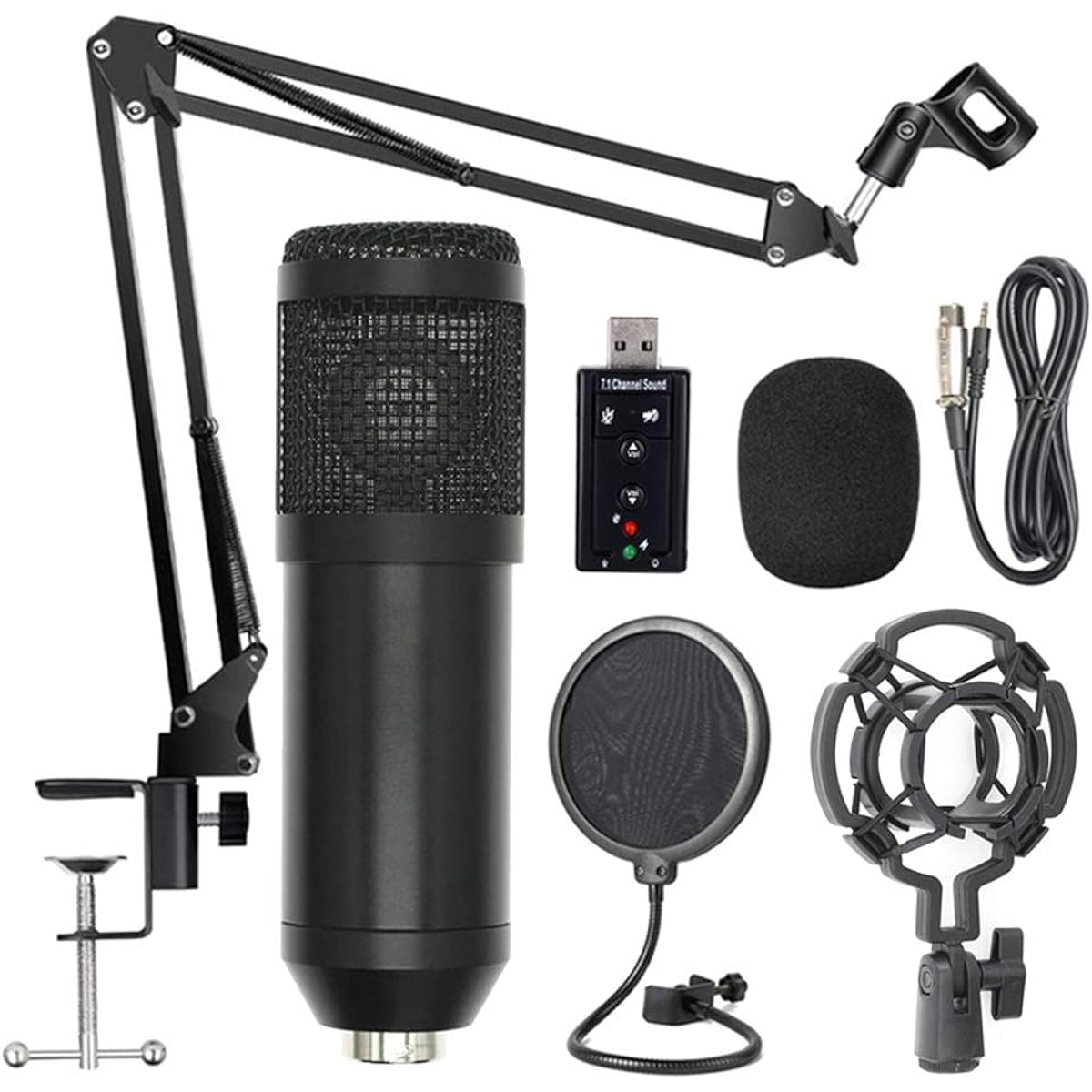 Studio Live Stream Professional Suspension Microphone Kit Transmission Recording Condenser Microphone Set Vocal Microphone