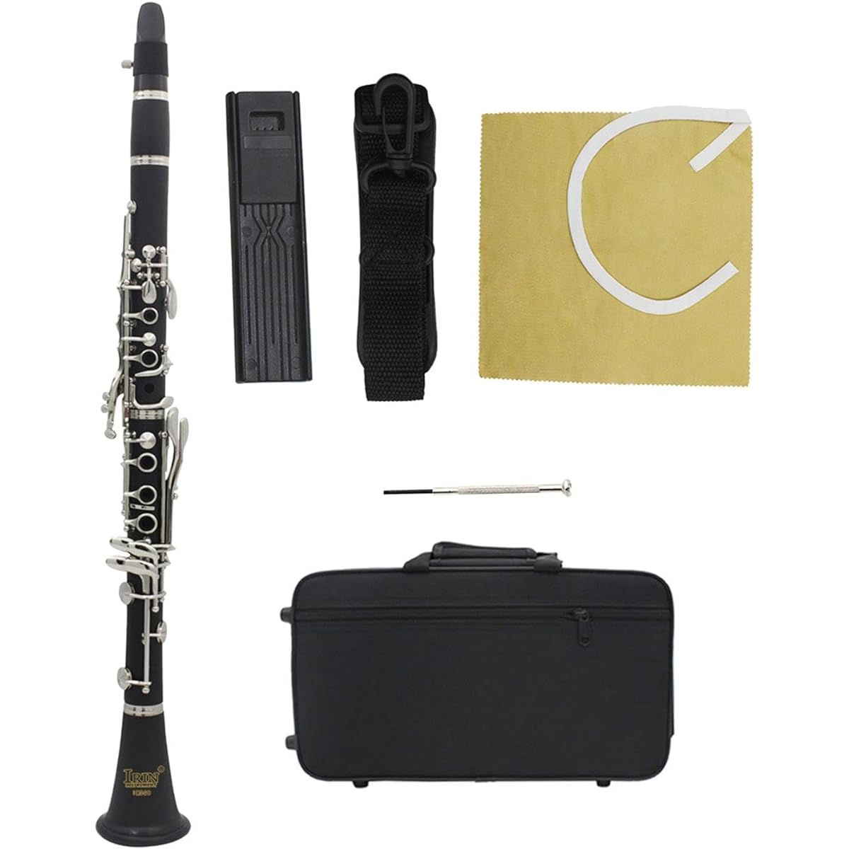 KOWAKU B Flat Clarinet Bakelite Tube Musical Instrument for Beginners Practice Use