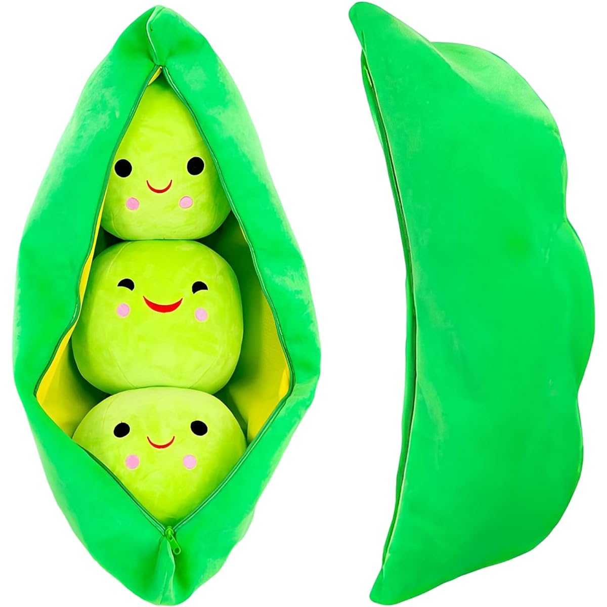 Giant Pea in a Pod Stuffed Animals Peapod Pillow Cute Pea Stuffed Animals Plant Dolls Various Sizes (Green Bean 27.5"/70cm)