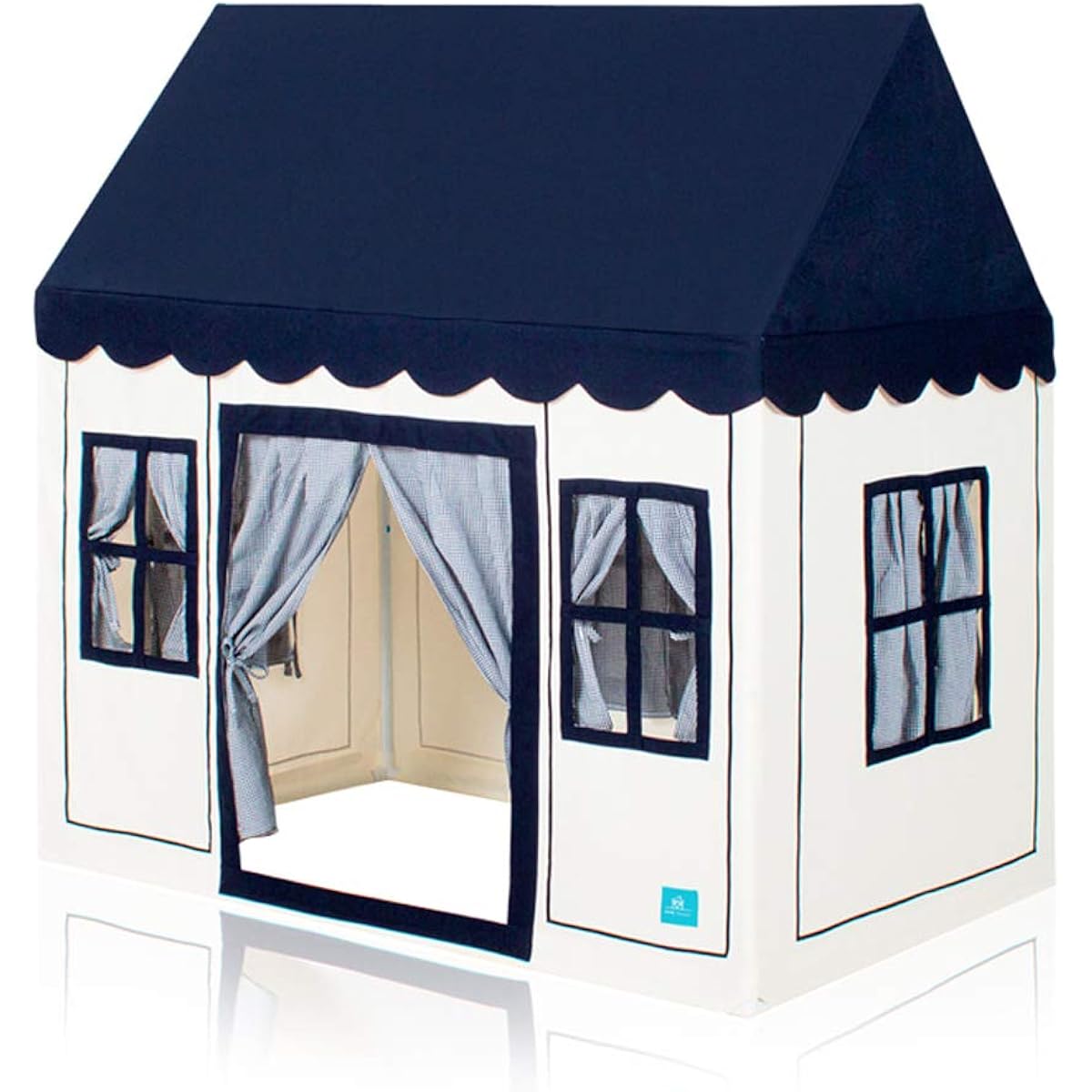 PETITE MAISON Kids Playhouse Tent with 100% Cotton Fabric & 5 Windows - Handcrafted Premium Quality Play Tent for Indoor and Outdoor Use - Lightweight and Easy to Assemble - Best Birthday Gift - Navy Blue