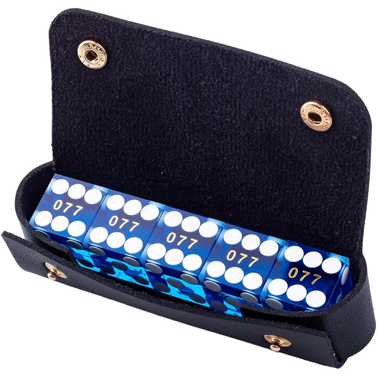 Casino Craps Dice Set of 5 AAA 19mm Razor Edge RPG Dice Stacking for Yahtzee Dice Game (Available in 5 Colors)