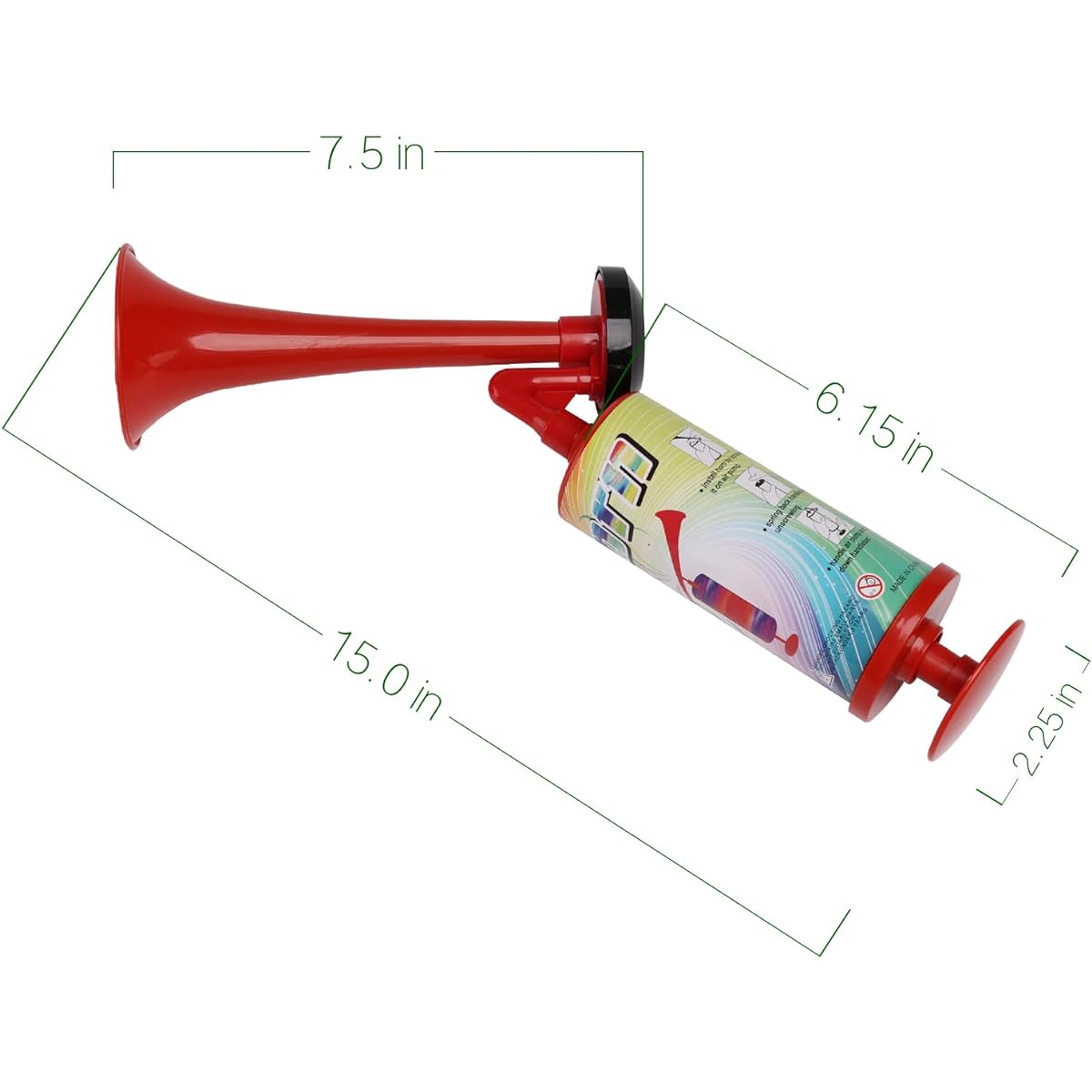 AOLIHAN Fog Hoa Air Horn Boat Beer Horn Dog Horn Party Air Horn Sports Marine Signal Safety Horn Handheld Pump Air Horn (ABS Large Handheld Horn 4 Pieces)