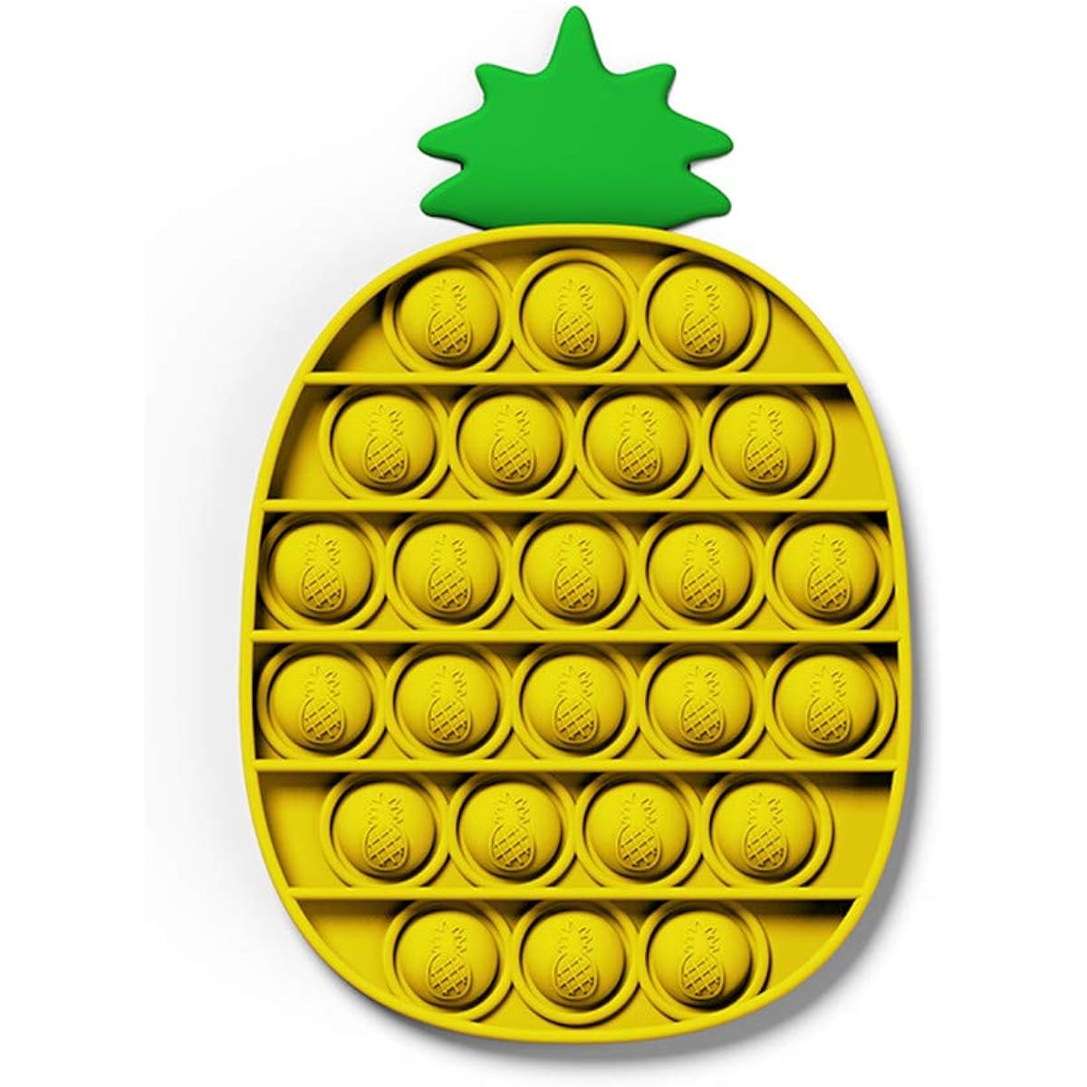 LAFUN Push Pop Pop Bubble Sensory Fidget Toy, Silicone Stress Relief Autism Special Needs Toy Squeeze Sensory Toy Anti Anxiety Tool Helps Emotional Recovery for Old and Young, Pineapple, Yellow