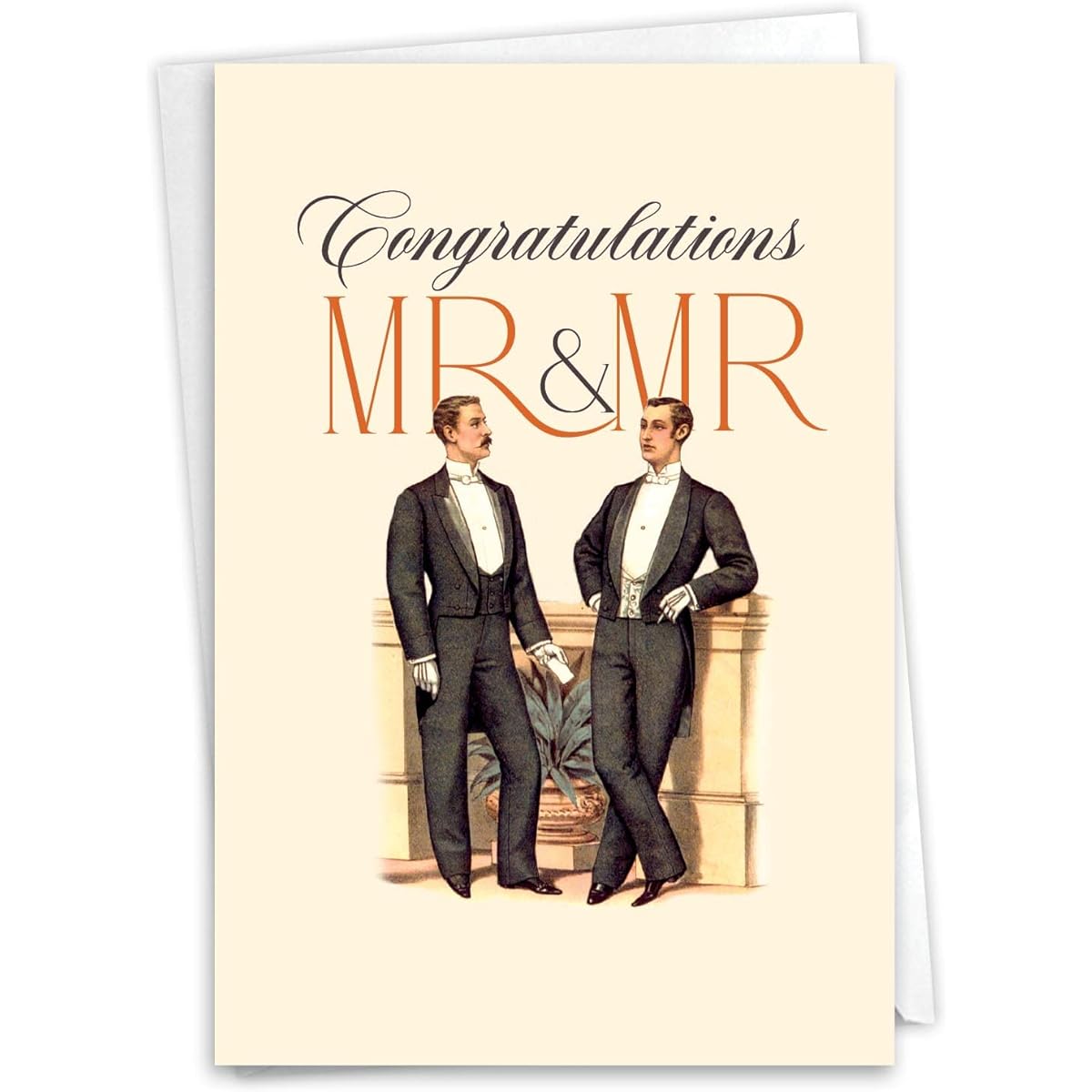 NobleWorks Funny Wedding Congratulations Greeting Card with 5 x 7 Inch Envelope (1 Card) Congratulates Thank You Married Men C10270WDG