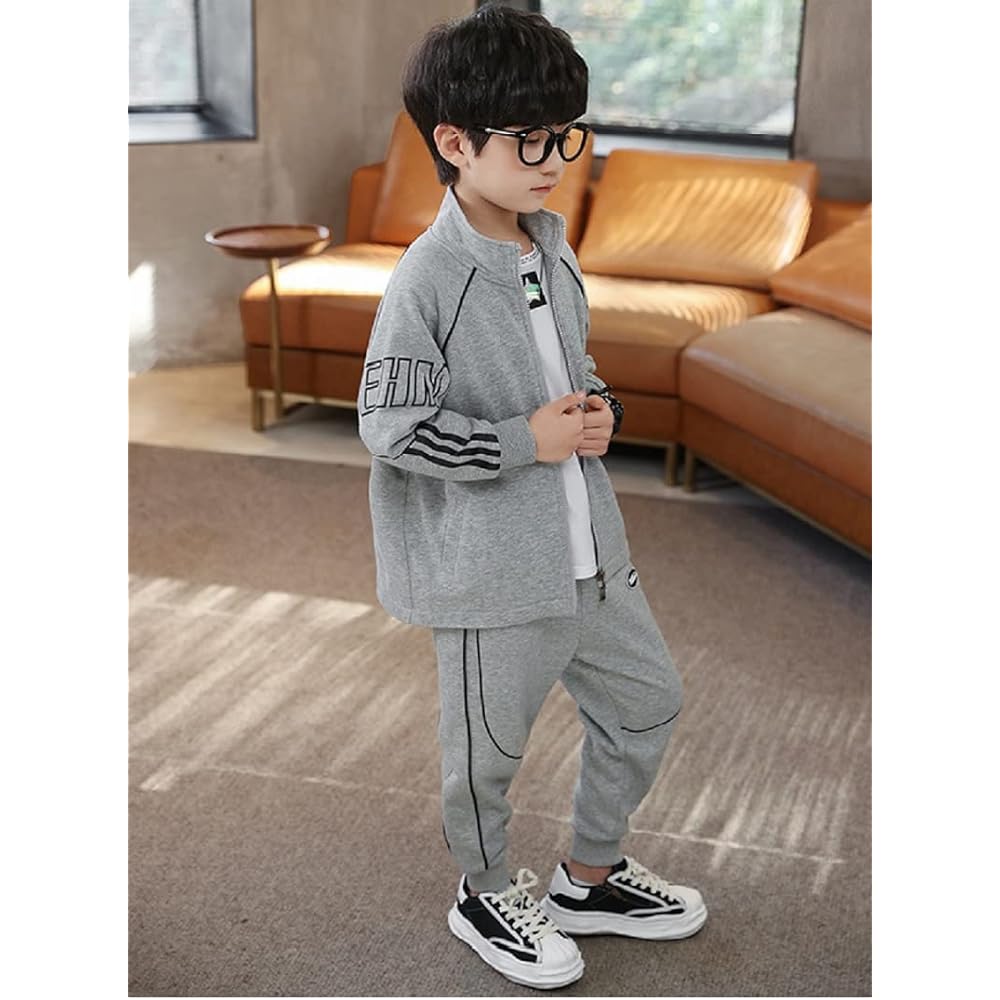 [ZFZTLYEL] Children's Clothing Boys Jersey Casual Suit Outer Coat Junior Sportswear Coat Pants Spring Autumn Top and Bottom Sweatshirt Athletic Wear 120 130 140 150 160cm