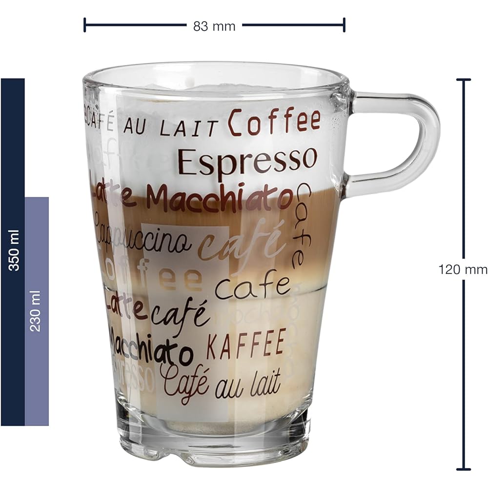 LEONARD Latte Macchiato Cup Set of 6 350ml Senso Café 023997