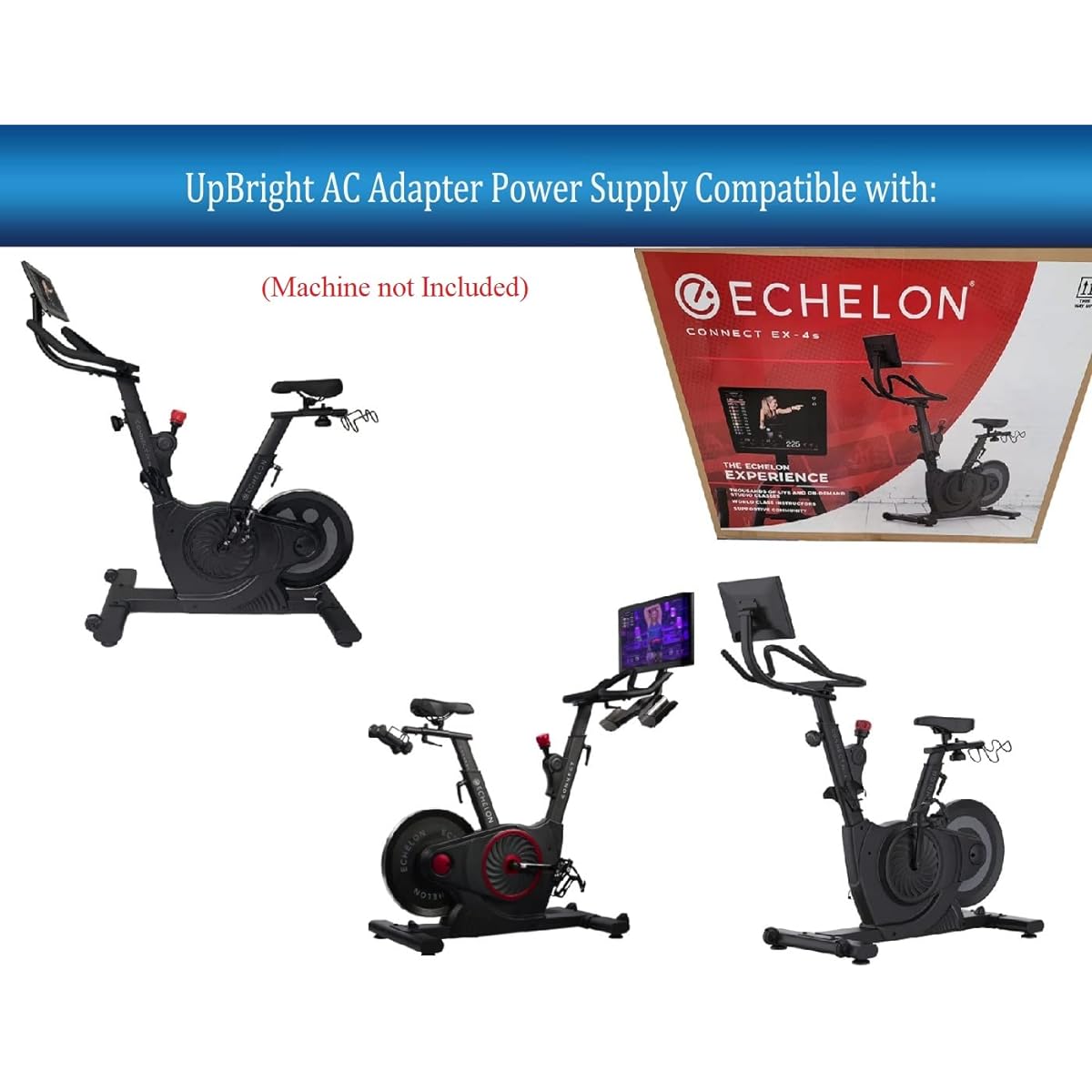 UpBright 12V AC/DC Adapter Echelon Connect EX-4S EX-4S+ EX-4S-10 ECHEX-4S+ ECHEX-4S-10 ECHEX-4S-10-C ECHEX-4S-15-C ECH01-EX4s Spin Exercise Fitness Bike EX4S+ 5A power charger