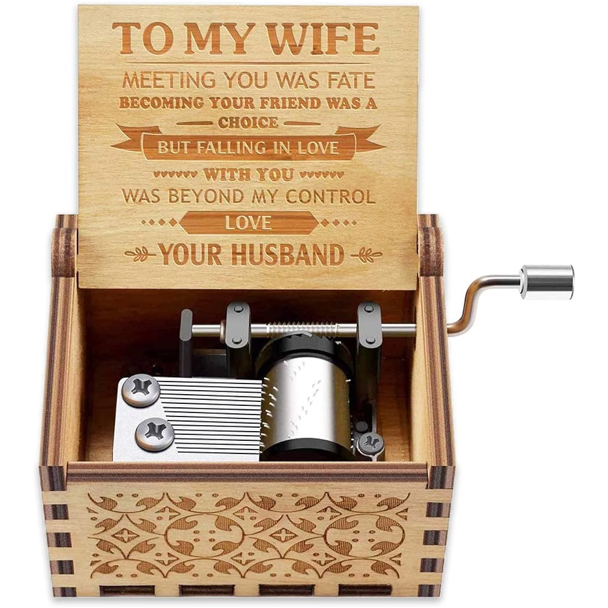 Music Box Gifts for Wife, Romantic Birthday Valentine's Anniversary Christmas Gifts for Wife Husband/Boyfriend/Love/Women/Girlfriend Wooden Hand Crank Music Box Play You are My Sunshine