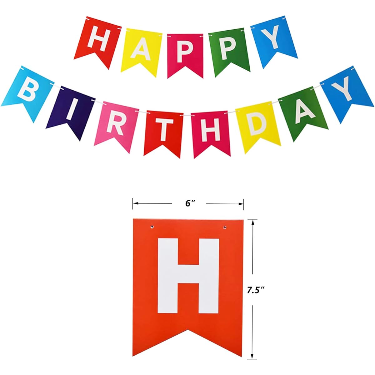 TSJ Colorful Happy Birthday Banner Bunting for Birthday Party