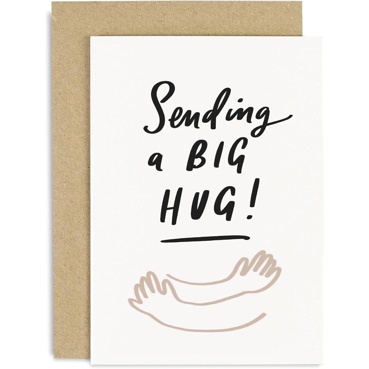 Old English Co. Cute Big Hug Card for Friends - Thoughts Card for Him and Her - Condolences Sympathy Get Well Card | Blank Inside Comes with Envelope