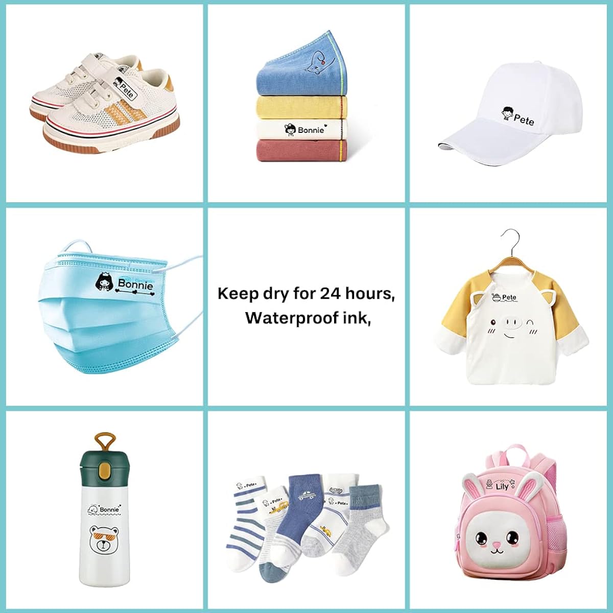 REMFACIO Clothing Stamps for Kids Personalized Clothes Name Stamps Name Stamps Kids Name Stamps Children's Clothing Personalized Name Gifts for Kids