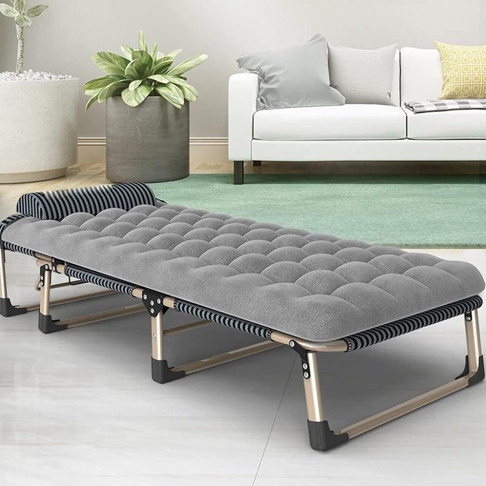 AMAJR-Shop Folding Bed, Foldable, Indoor, Foldable, Simple Cot, Camping Bed, Summer Bet, Foldable, Lightweight, Complete Product, No Assembly Required, Waterproof, Breathable, Easy to Carry, 4 Levels