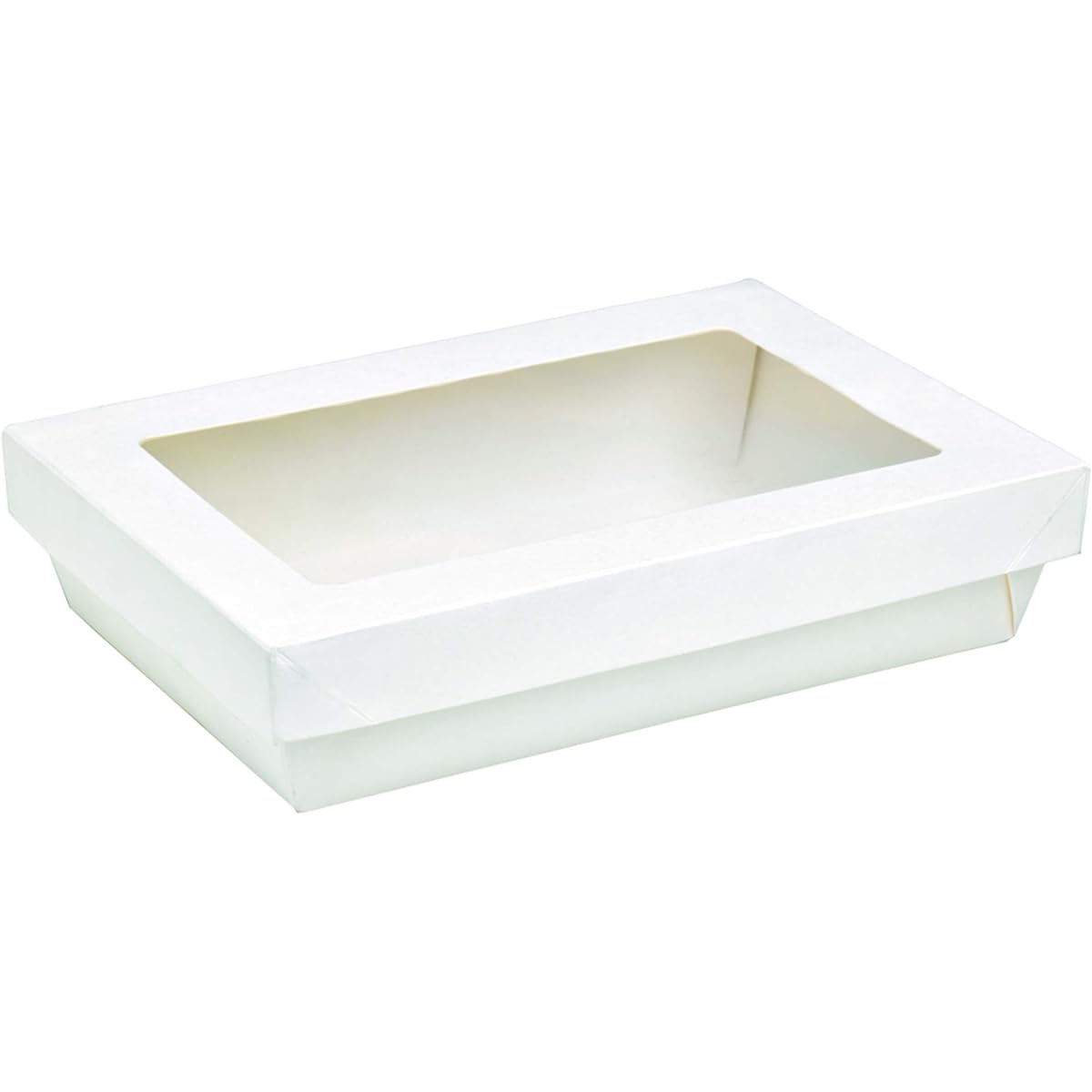 PacknWood Rectangular Cardboard Boxes with Window, 8.8" x 6.1" x 1.97", White (Case of 200)