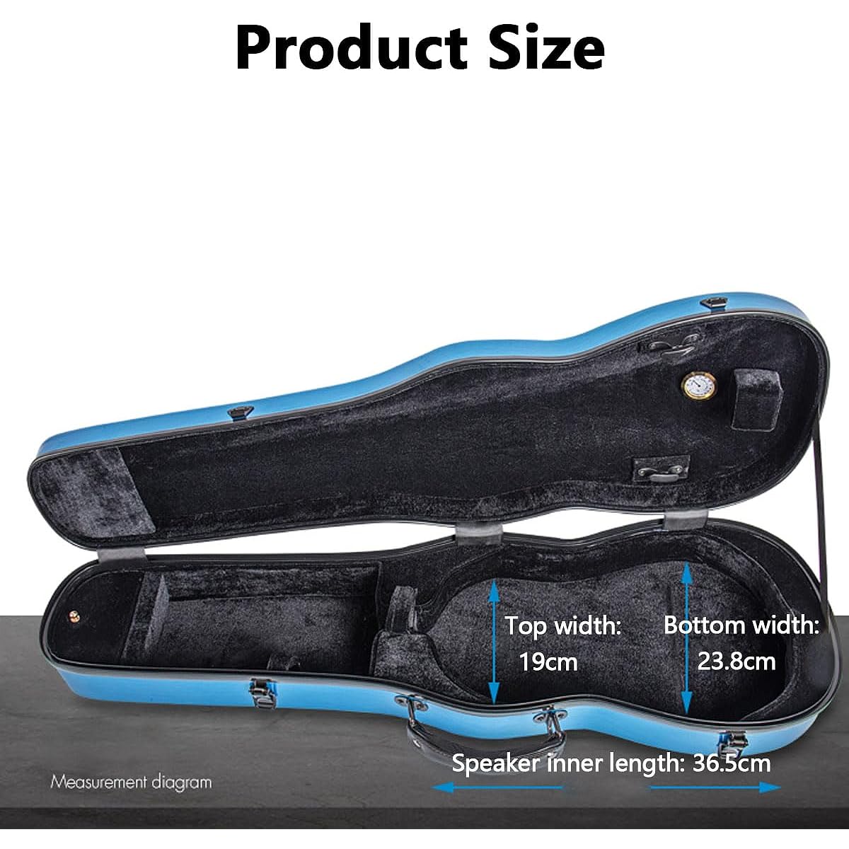 Violin Case Full Size 4/4 Hard Case, Lightweight Carbon Fiber with Built-in Hygrometer and Shoulder Strap Multicolor, Black