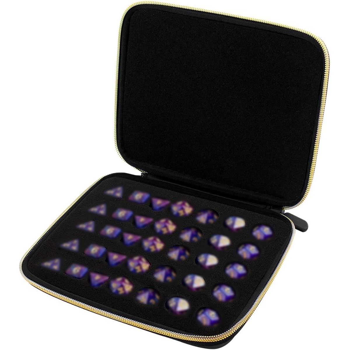 Dice Case Holder Box Tray Compatible with DND Dice Sets for Role Playing Games Dungeons & Dragons Display Your Favorite 7 Piece Set or Store up to 35 Dice - Black, Black, Compatible.
