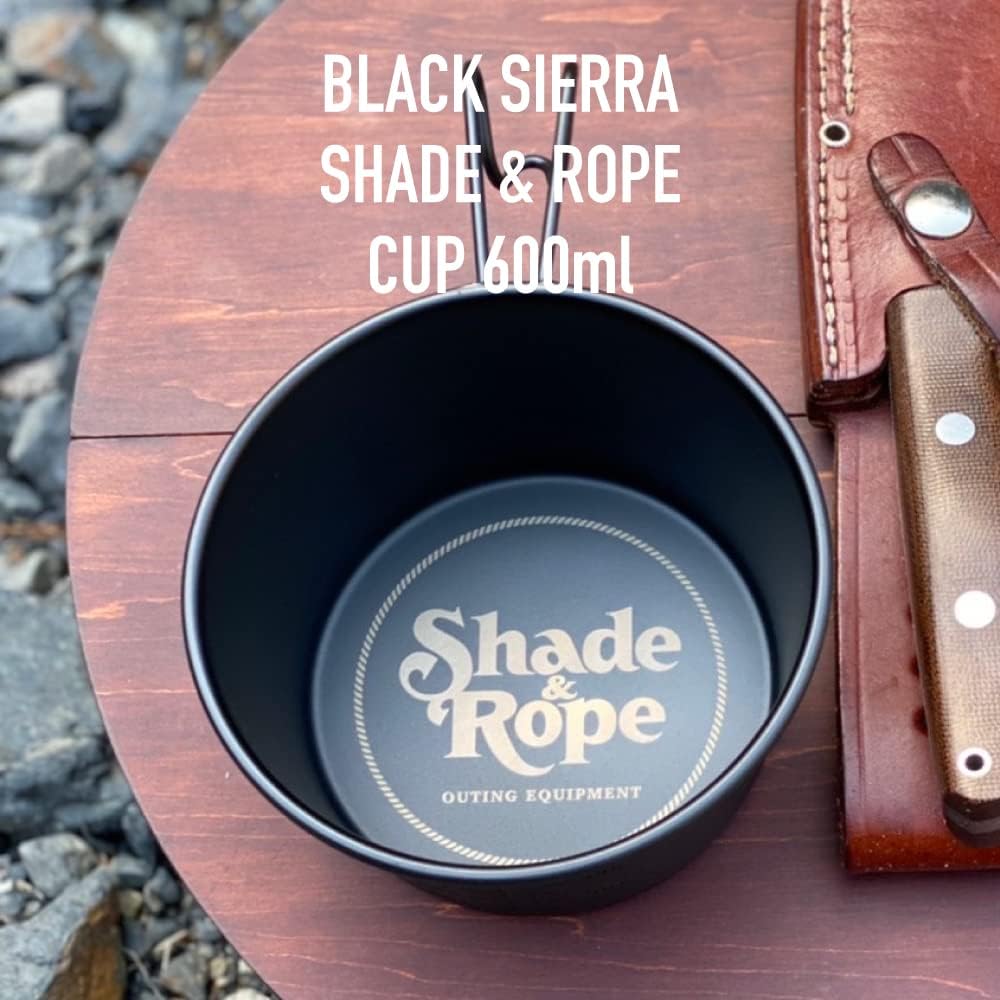Shade&Rope Black Sierra Cup Sierra Cup Stainless Steel Direct Fire Black Matte with Graduation Deep Shallow Type Made in Japan Tsubame Sanjo (600ml)