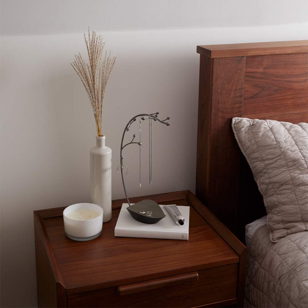 umbra ORCHID Jewelry Tree Accessory Storage Gunmetal Jewelry Storage Stand Accessory Case