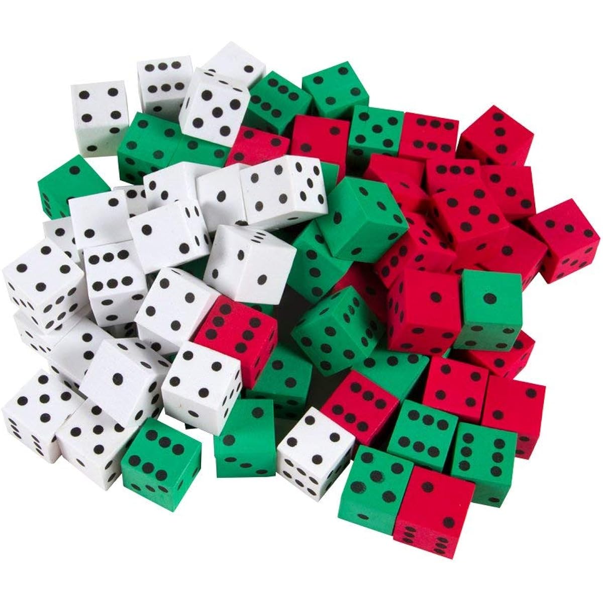 ETA hand2mind Foam 3-color, Dot Dice (Set of 72)