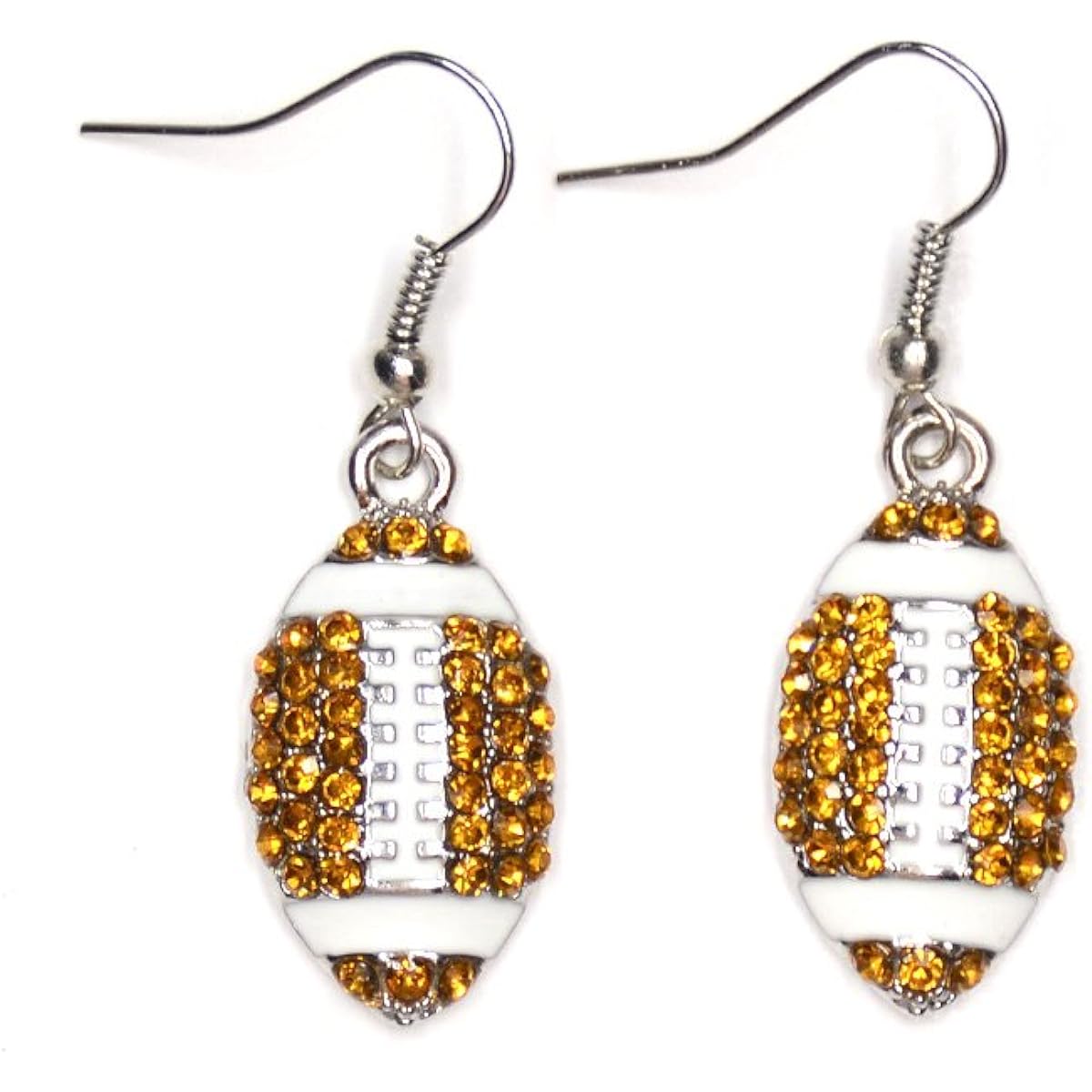 FOTTTCZ Fashion Inlay Imitation Diamond American-Football Shape Earrings,American Football Pandent Earrings Inlay Earrings Dangler