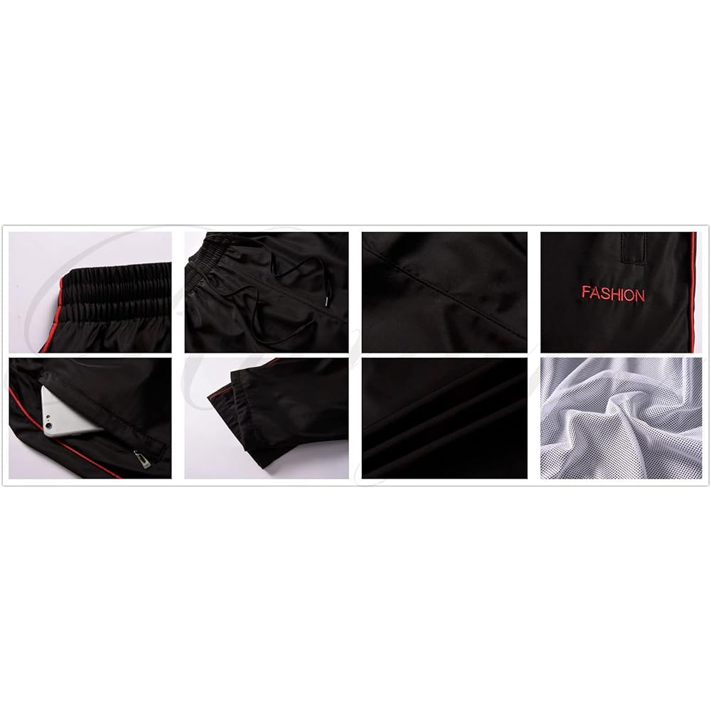 [Kimeroy] Windbreaker Top and Bottom Jersey, Men's Top and Bottom Set, Running Windbreaker Pants, Bottom, Mesh Lining, Golf Wear Setup, Shakashaka Jersey, Large Size