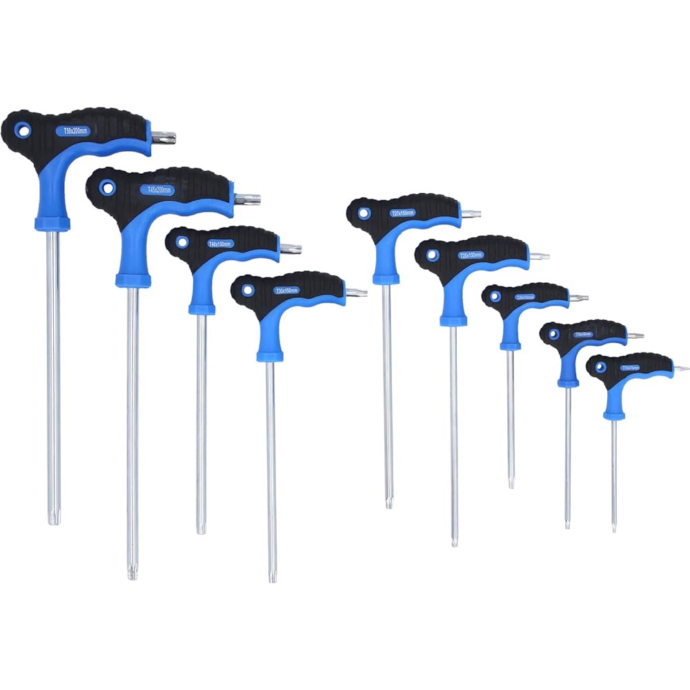 KS Tools T-Handle Torx Right Angle Wrench Set with Tamperproof 9 Pieces BT041200