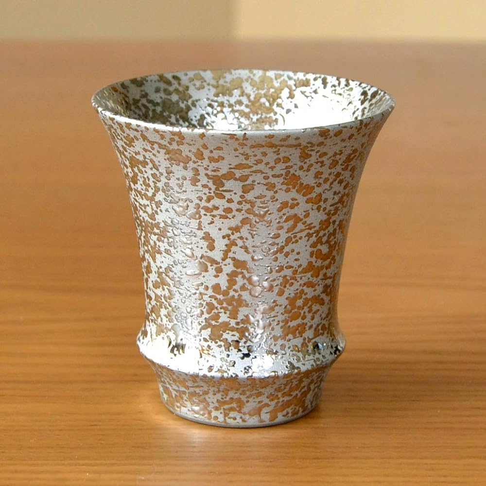 Retirement Gift, Guinomi, Ochoco, Ceramic, For Sake, Stylish, Arita Ware, Silver Color, Anti-Mold, Gift in a Wooden Box with Gratitude