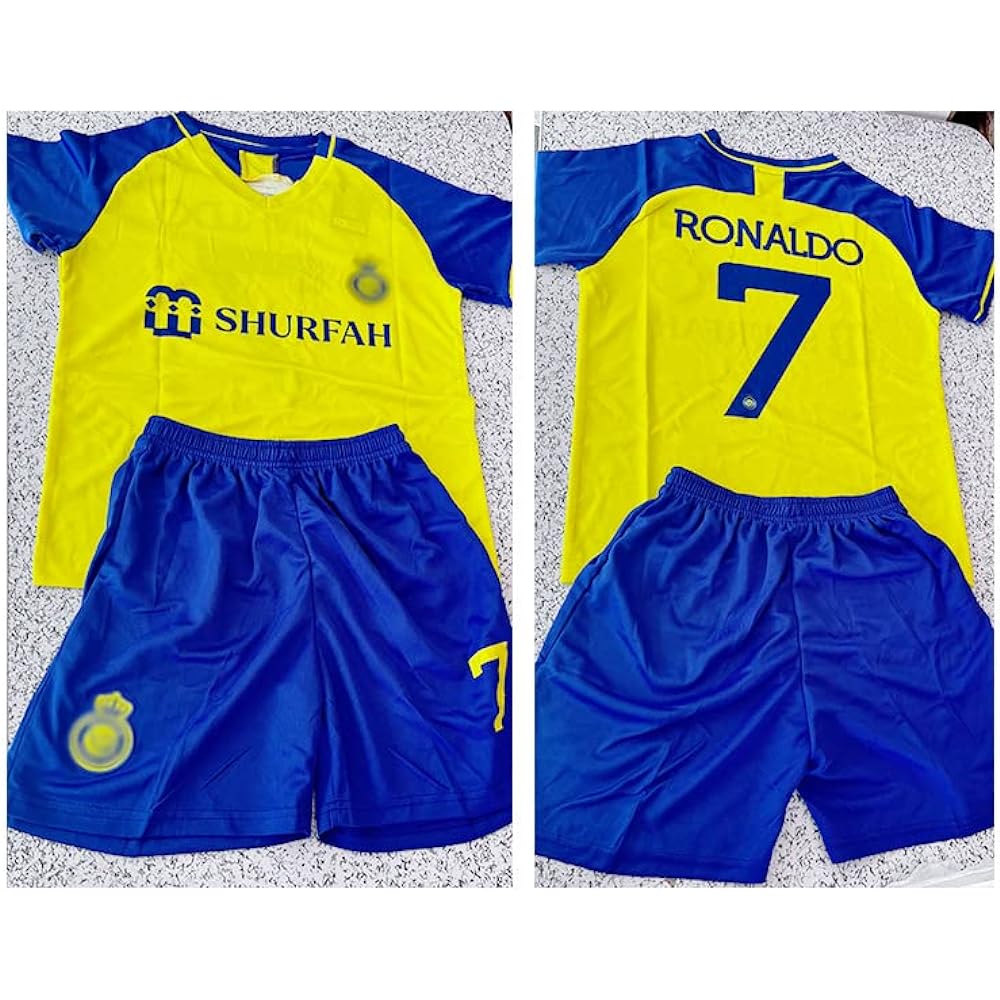 Children's Soccer Uniform Al Nasr C Ronaldo T-shirt Wear Uniform Home Replica Cronaldo 7 Ronaldo Men's (No. 7,28)