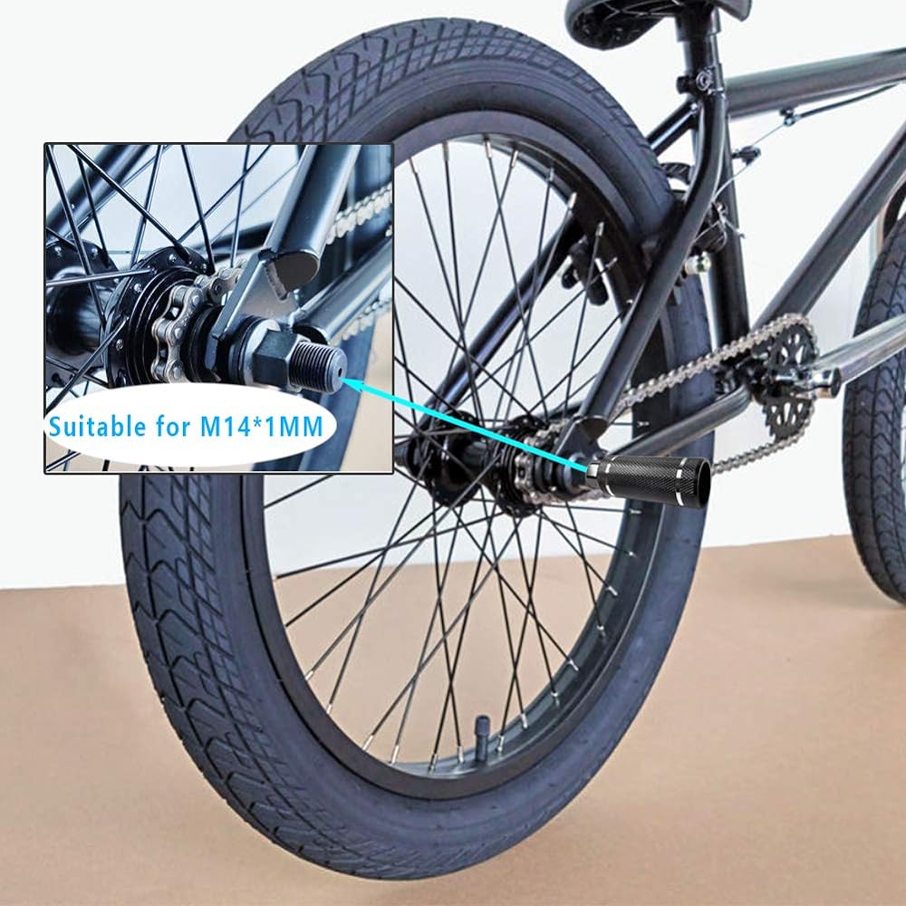 WADEKING Bike Pegs 4.3" length, 14mm axle, suitable for freestyle BMX bicycles, durable and non-slip
