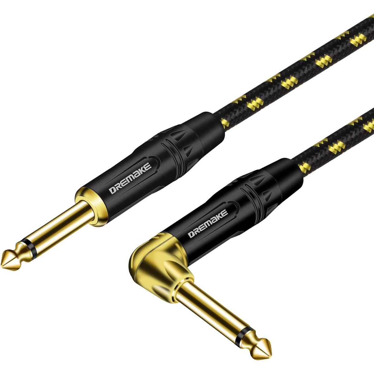 DREMAKE 1/4 Guitar Amplifier Straight to Light Angel Patch Cord, 1/4" Cable, Jack 6.35mm 1/4" Guitar Cable, PA Certified from Electric Guitar, Bass, Keyboard. 25FT/7.5M
