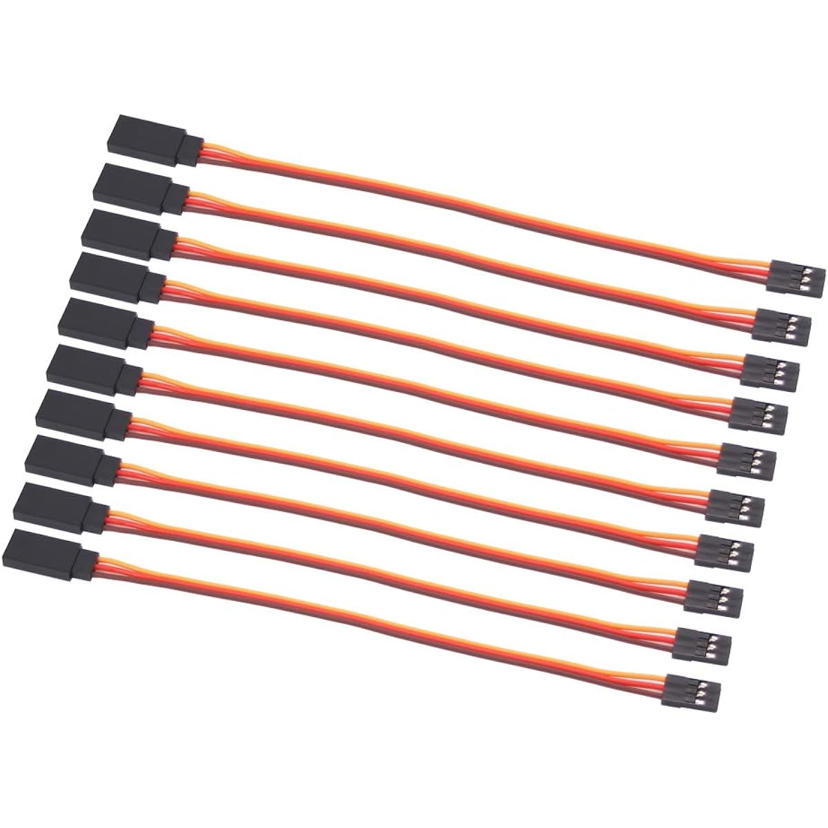 OliRC 15cm 3 Pin Male to Female Cable Remote Control Servo Extension Lead 22awg 60 Core Wire 10pcs (C62-10)