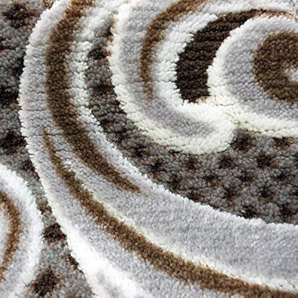 San-Luna Toilet Mat, Washable, Long, 65 x 130cm New [Modern Ornament] Made in Japan (Antibacterial, Odor Resistant, Water Absorbent, Quick Drying), Long Ears, Anti-Slip Treatment, Brown