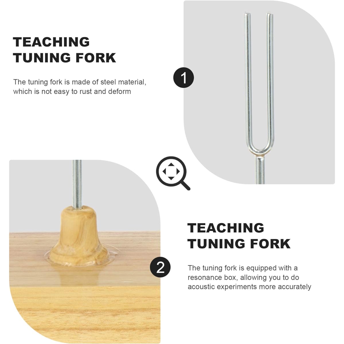 Hemobllo Guitar Tuner Tuning Fork 512HZ Verbulation with Wooden Resonator Box Experimental Equipment with Tuning Fork Knocker for Experimental School Guitar Tuner