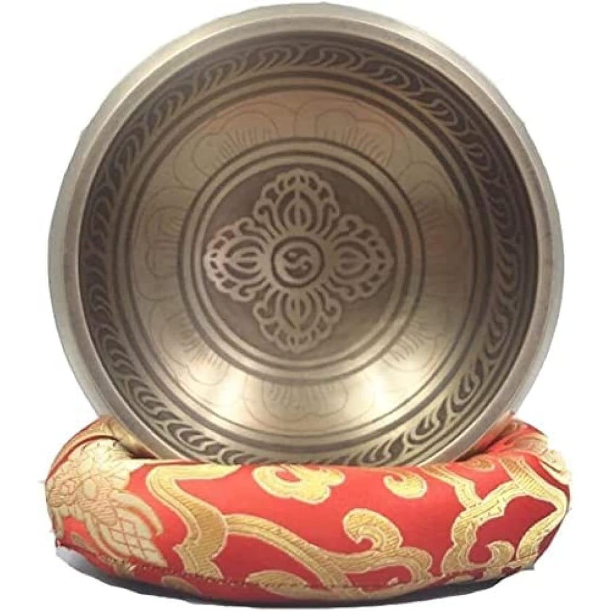 Tibetan Singing Bowl Set Nepal Metal Buddha Sound Bowl Easy to Play with Wooden Mallet and Silk Cushion for Yoga Meditation Chakra Healing Stress Relief Meditation Relaxation