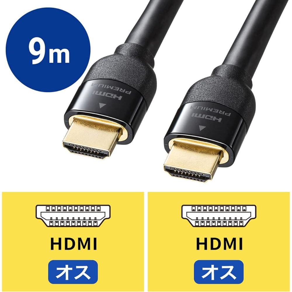 Sanwa Supply Premium HDMI Cable 9m Compatible with 4K2K (60P) Black KM-HD20-P90K