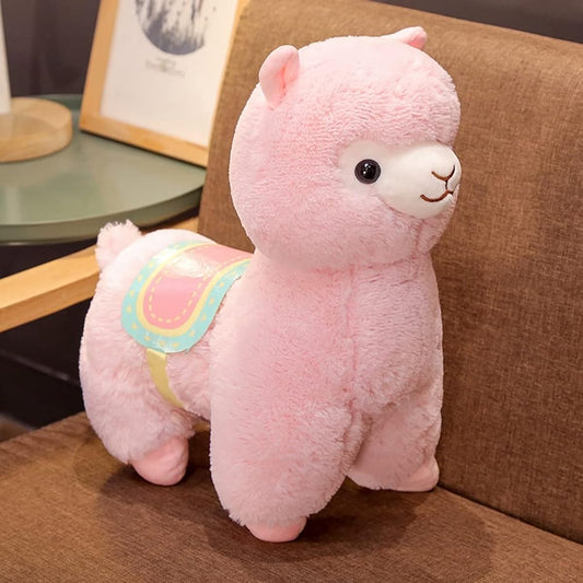 Alpaca stuffed animal, realistic stuffed animal, fluffy stuffed animal, cute, educational toy, Christmas, birthday, present, New Year, 50cm, gift, age 6 and up, doll, stress relief, pink, photo prop, bedroom, flexible, toy, squishy