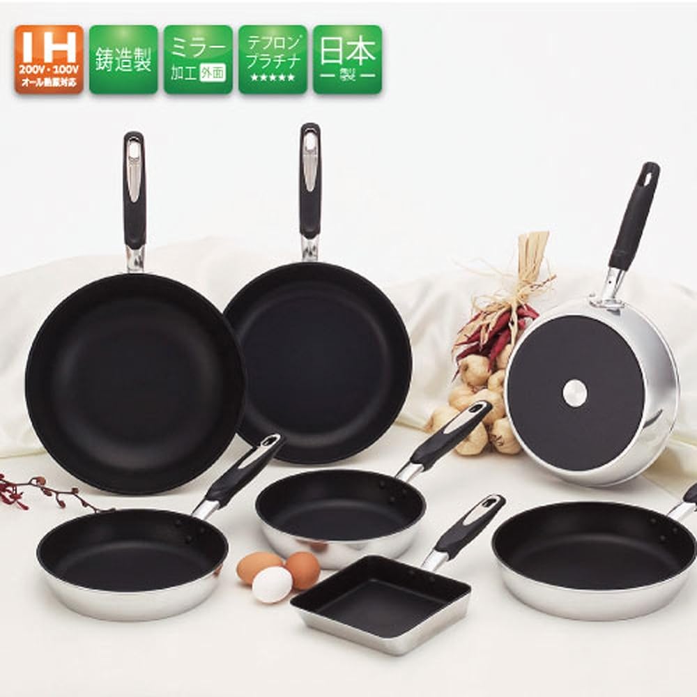 Hokuriku Aluminum Frying Pan 28cm [IH Compatible] Wide IH High Cast Teflon Treated Made in Japan