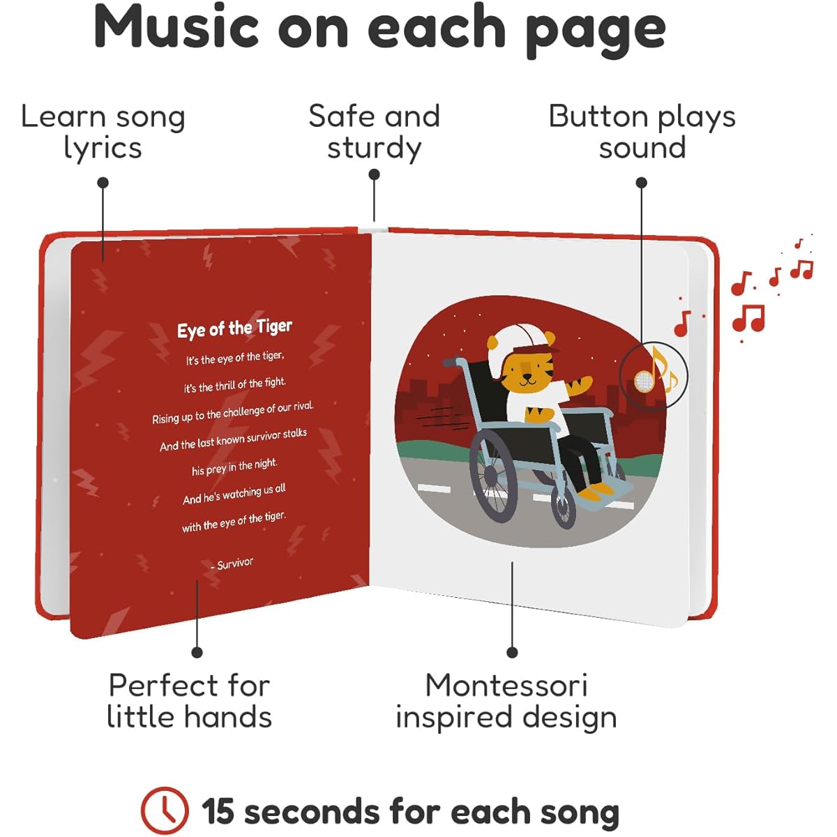 Cali's Books Rock Grouplove - Sound Book for Babies and Toddlers. Sing along book with classic rock songs. Best gift for boys and girls 1-3 and 2-4. Kids Interactive Book