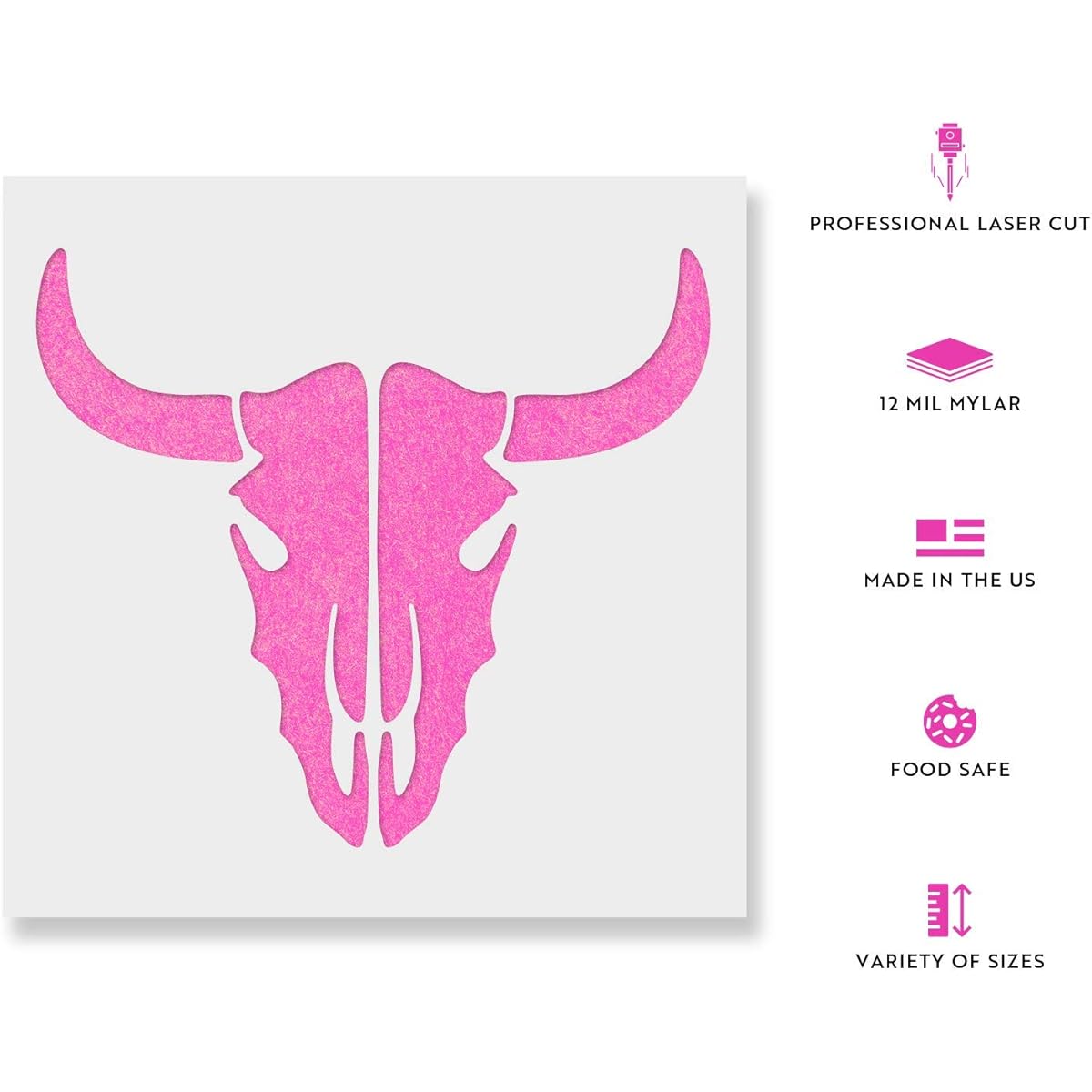 Cow Skull Stencil Reusable Stencil for Painting Mylar Stencil for Crafts and Decorating