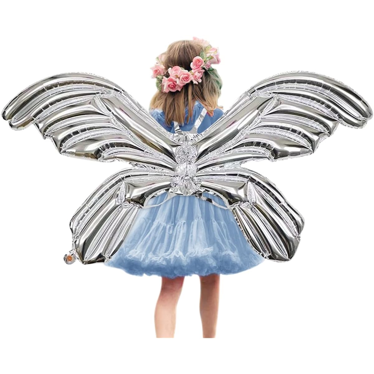 Butterfly Foil Balloons 47 Inch Large Angel Wings Balloons Mylar Balloons Butterfly Fairy Balloons Butterfly Mylar Balloons for Butterfly Theme Party Wedding Birthday Party Supplies 1pc(Silver)
