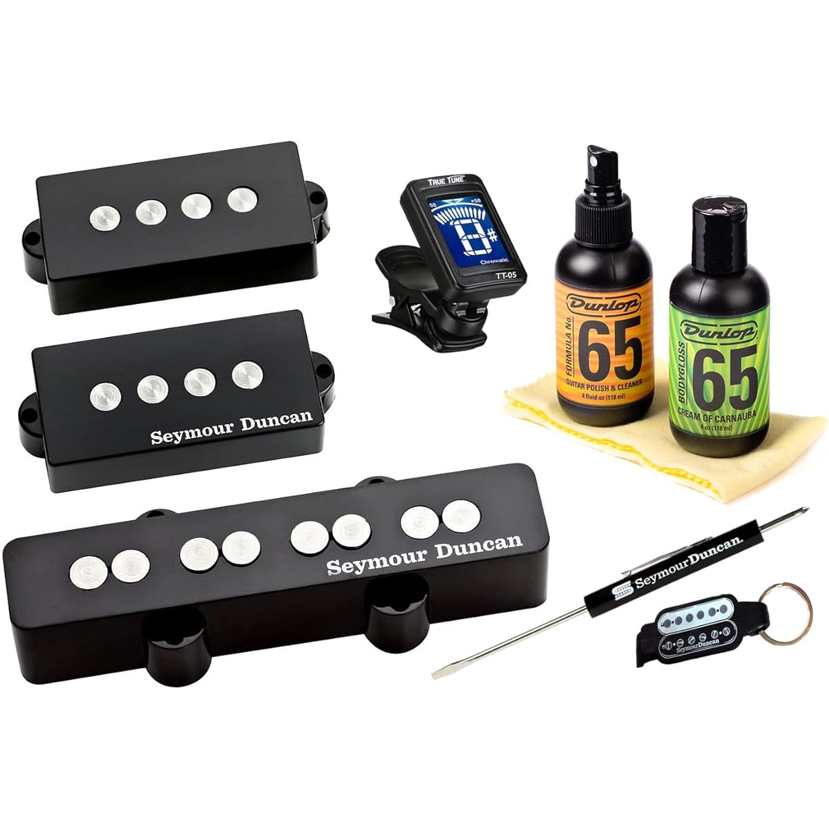 Seymour Duncan Quarter Pound Bass PJ Set P-J Pickup Bundle True Tuner and Care Kit 11402-57