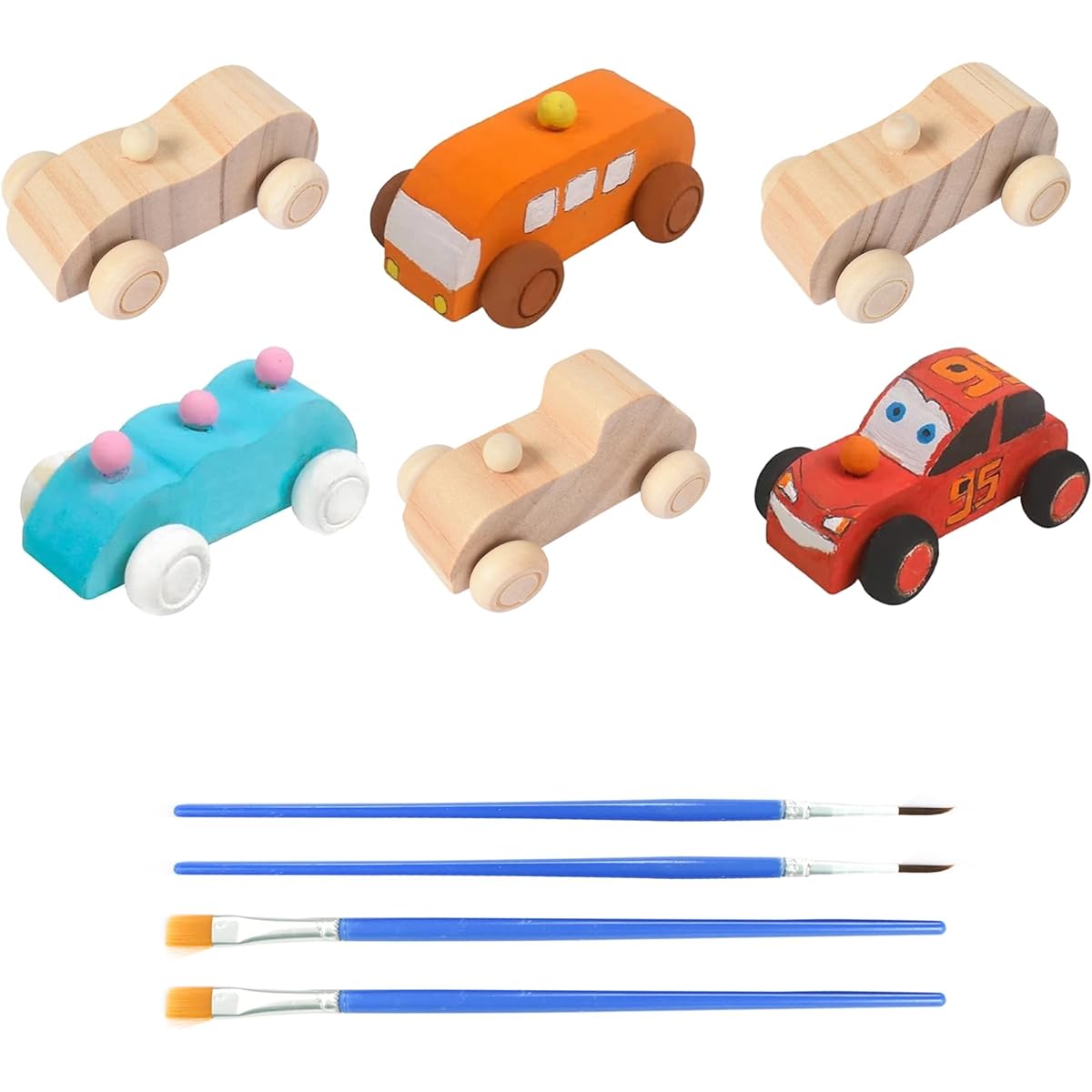 VYNYJOAN Unfinished Wooden Car Wooden DIY Car for Students Home Activities Easy Woodworking